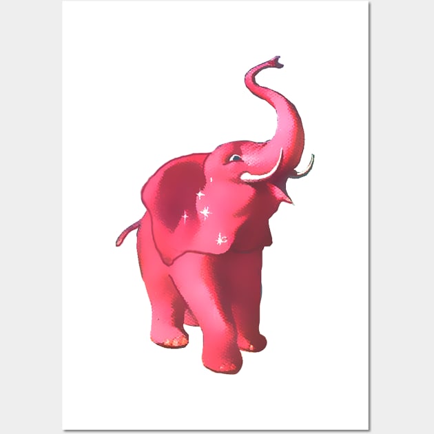 Pink elephant Wall Art by Marccelus